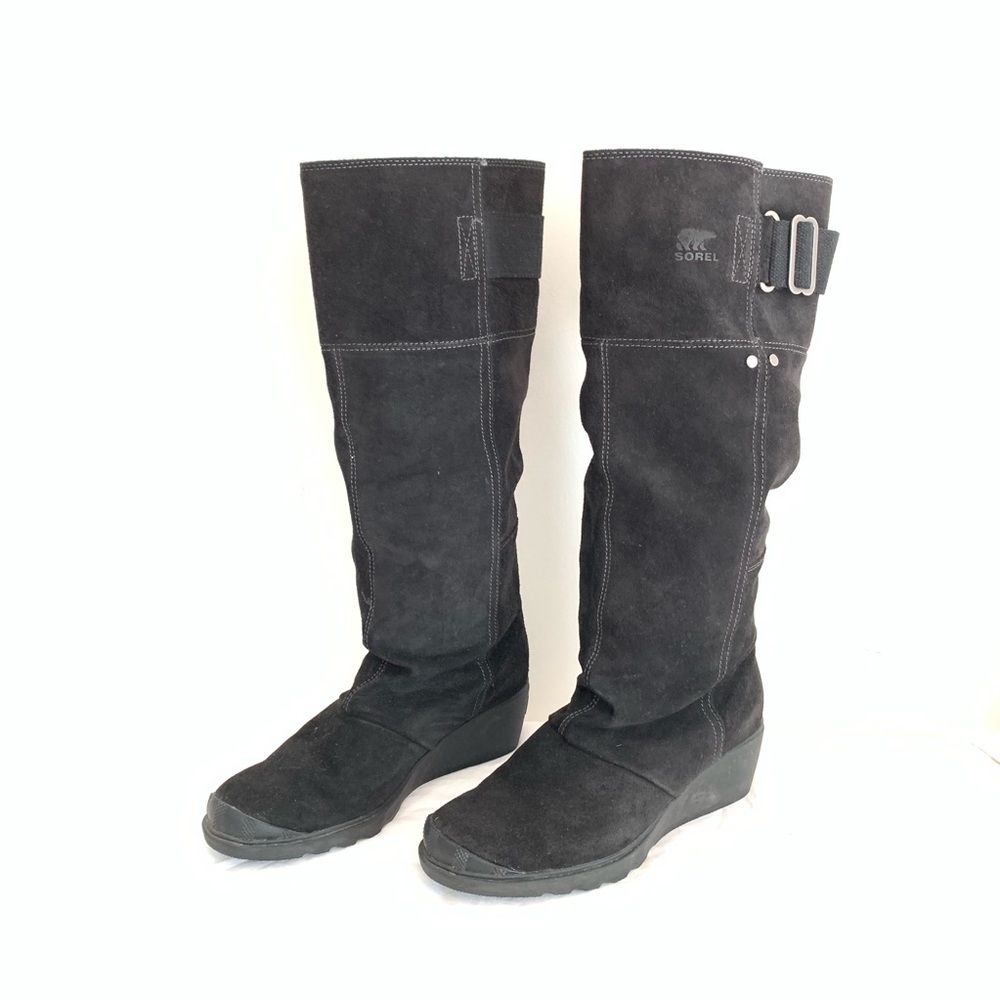 Sorel 'Toronto' Waterproof Black Suede Wedge Boot